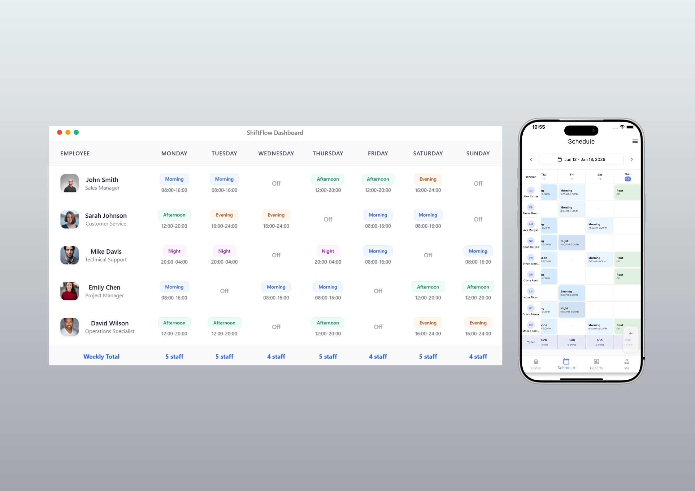 Employee Scheduling Dashboard